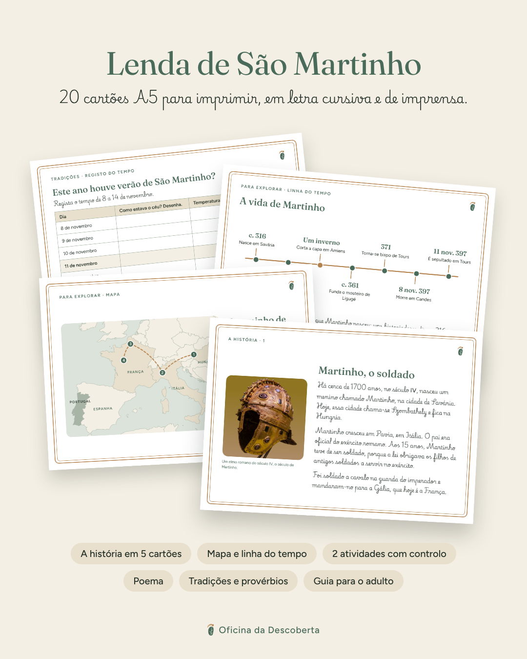Capa dos cartões da Lenda de São Martinho